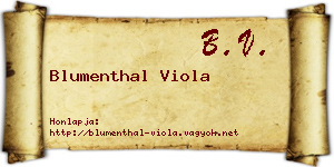 Blumenthal Viola névjegykártya